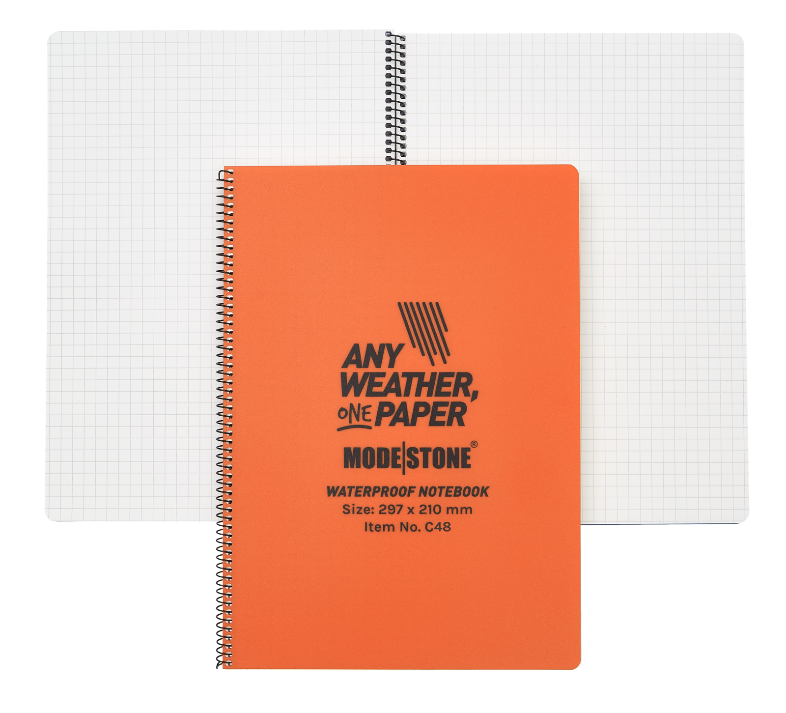 Modestone C48 Side Spiral Notepad A4 210x297mm 50 Sheets Orange-Tactical Gear UK