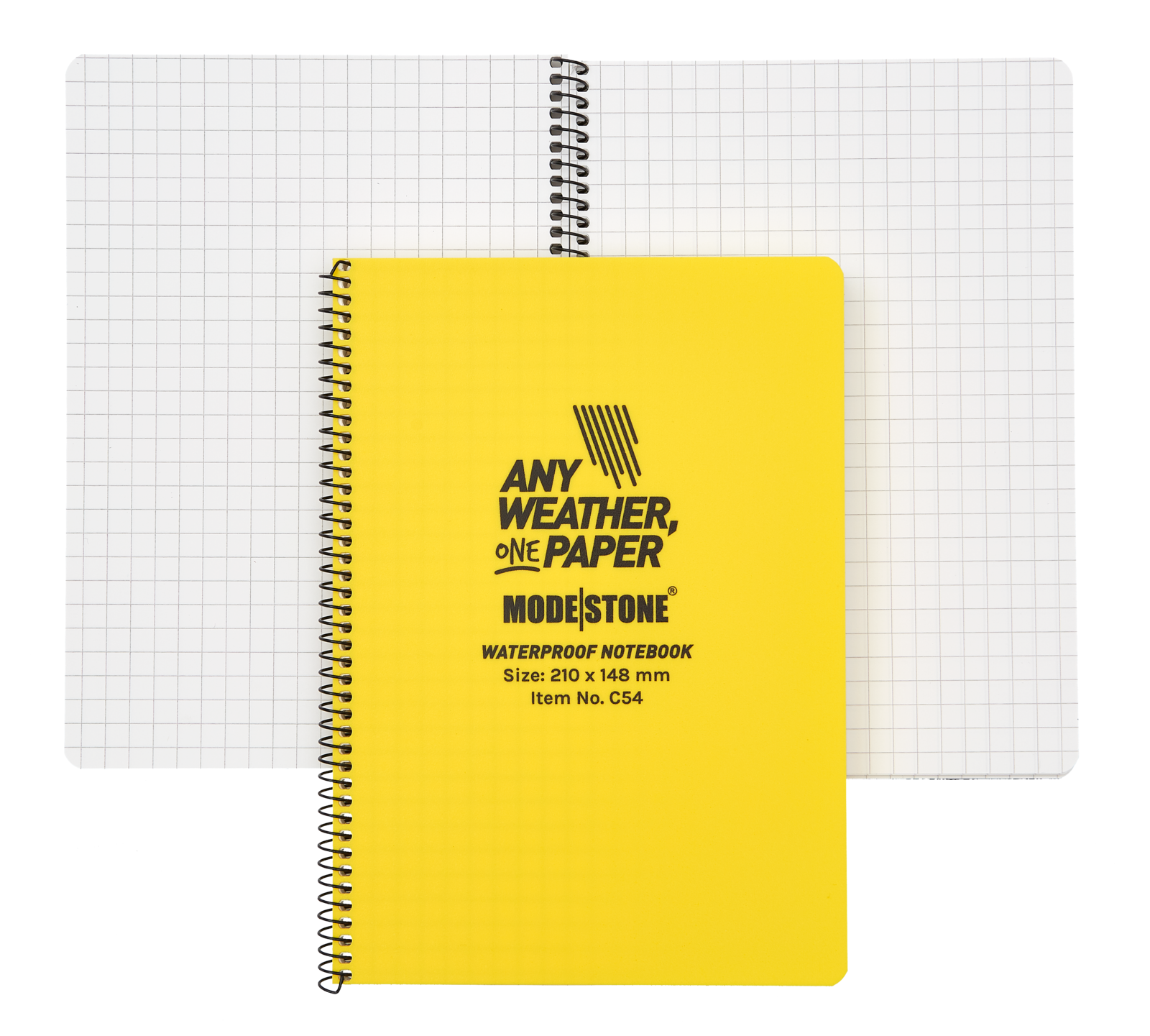 Modestone C54 Side Spiral Notepad A5 148x210mm 50 Sheets Yellow-Tactical Gear UK