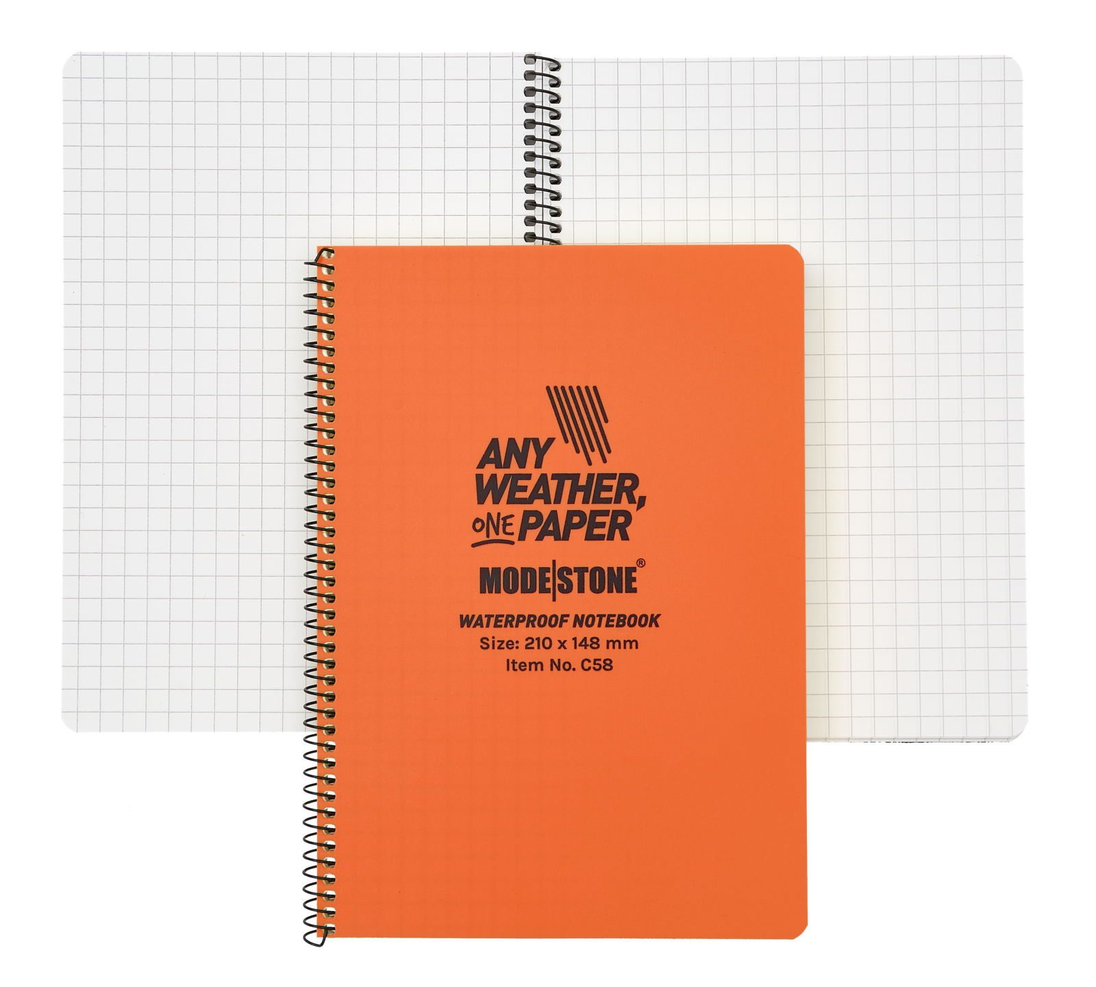 Modestone C58 Side Spiral Notepad A5 148x210mm 50 Sheets Orange-Tactical Gear UK