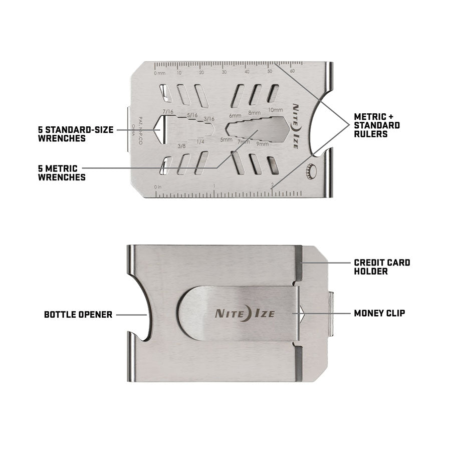 Nite Ize Financial Tool Multi-Tool Money Clip Stainless-Tactical Gear UK