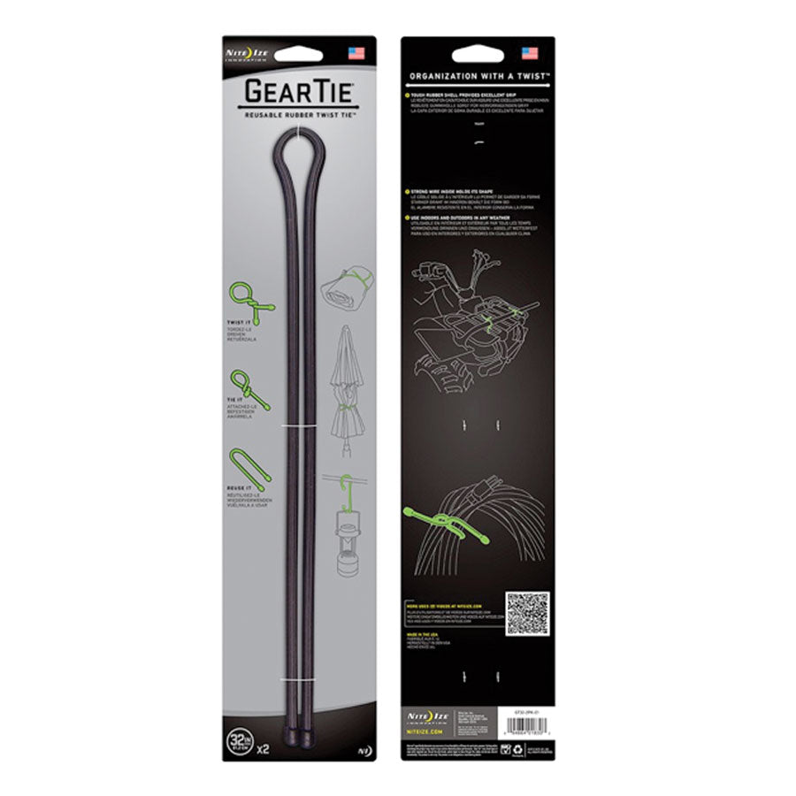 Nite Ize Gear Tie Original Reusable Rubber Twist Tie Black-Tactical Gear UK