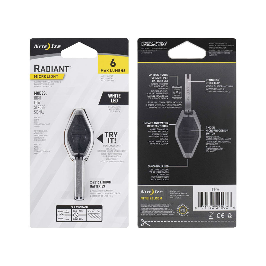 Nite Ize Inova Radiant Microlight Clip On Light Black with Red LED-Tactical Gear UK