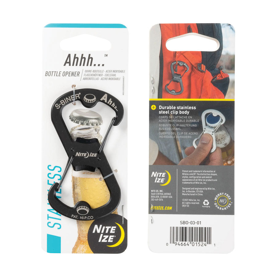 Nite Ize S-Biner Ahhh Stainless Bottle Opener-Tactical Gear UK