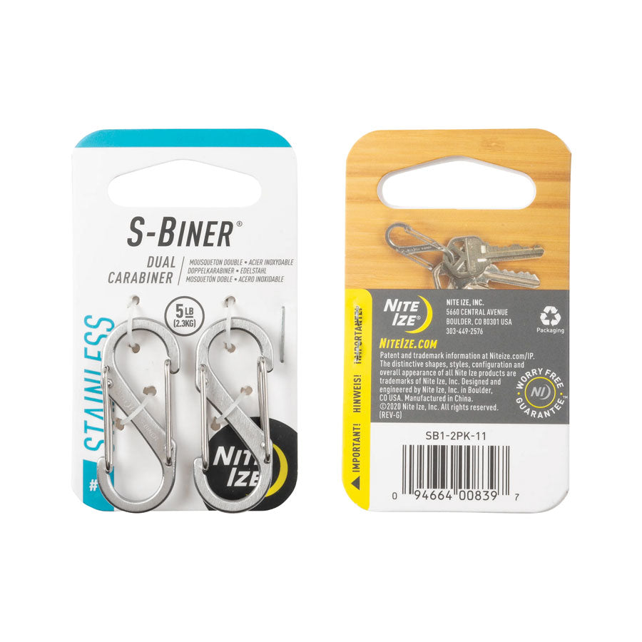 Nite Ize S-Biner Dual Carabiner Stainless Steel-Tactical Gear UK