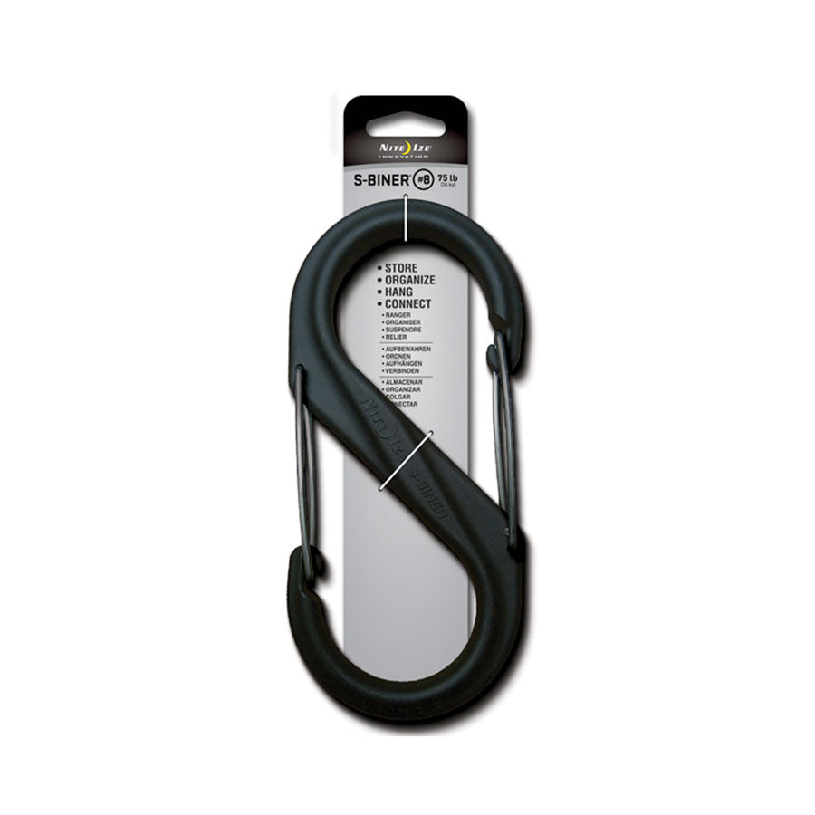 Nite Ize S-Biner Plastic #8 Black with Black Gates-Tactical Gear UK