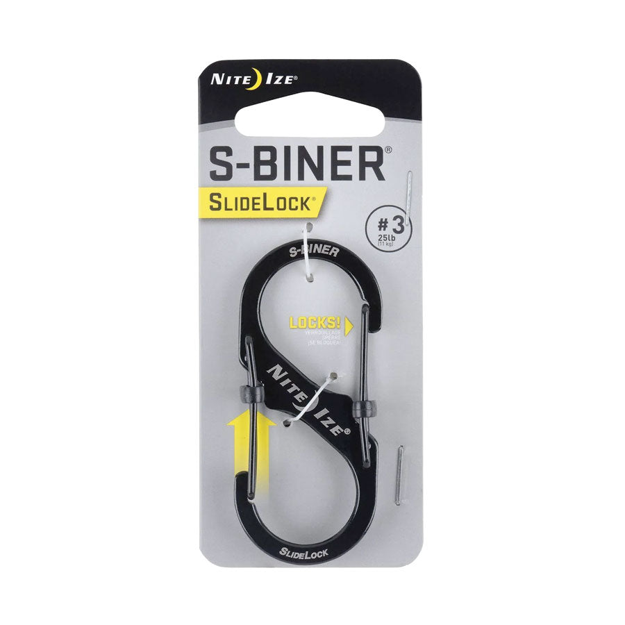 Nite Ize S-Biner SlideLock #3 Steel Black-Tactical Gear UK