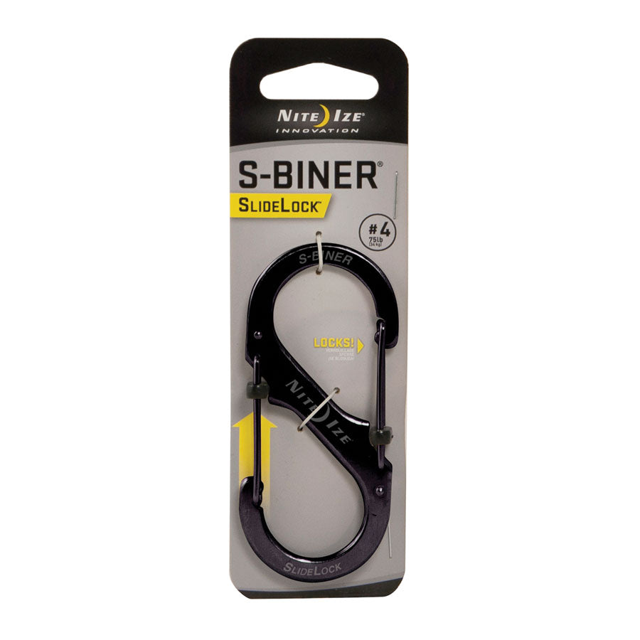 Nite-Ize S-Biner SlideLock #4 Steel Black-Tactical Gear UK