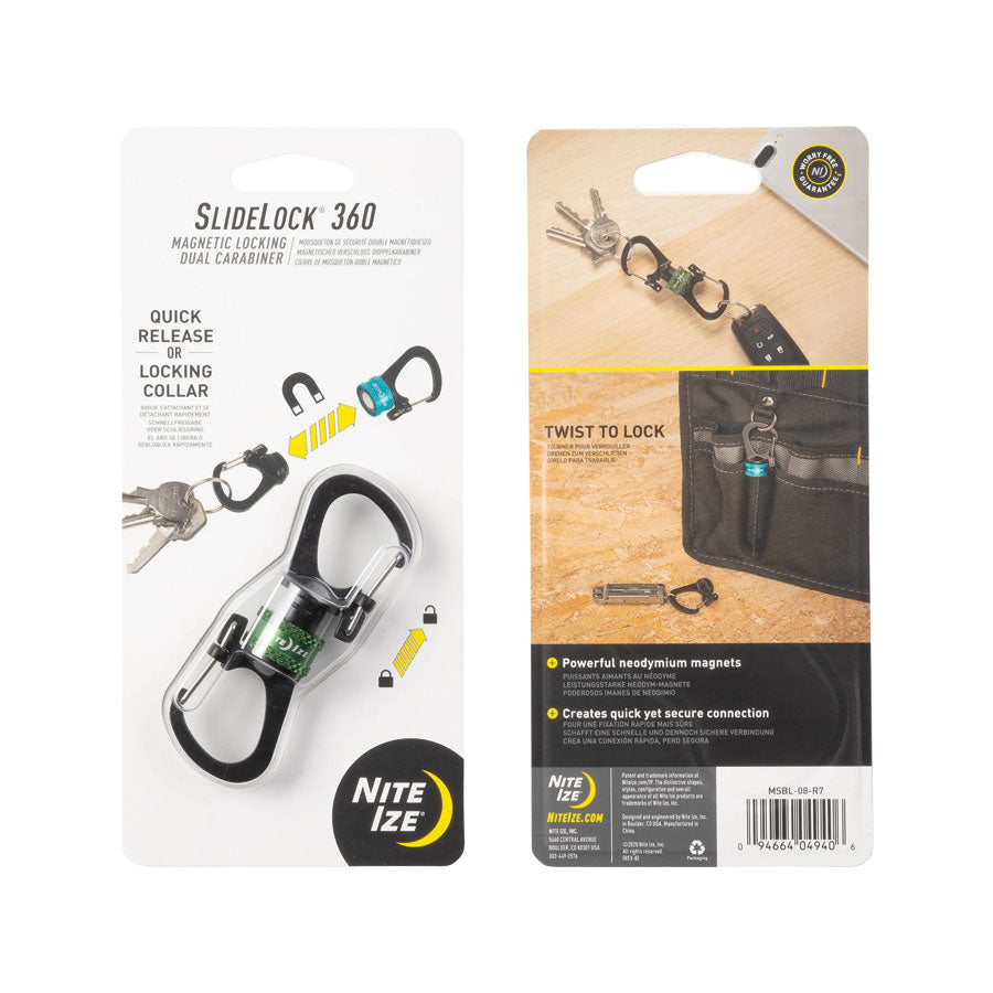 Nite Ize SlideLock 360° Magnetic Locking Carabiner Olive-Tactical Gear UK