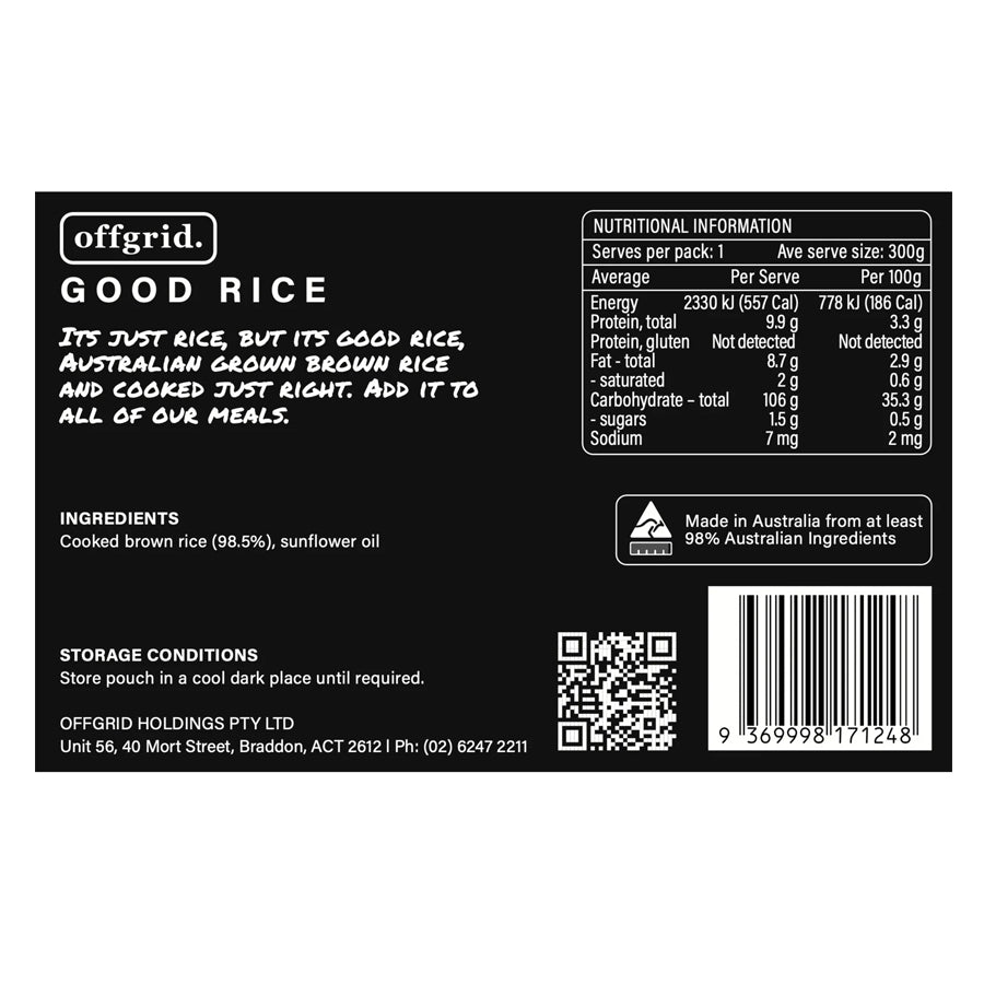 Offgrid Provisions Good Rice - Heat & Eat Meal-Tactical Gear UK