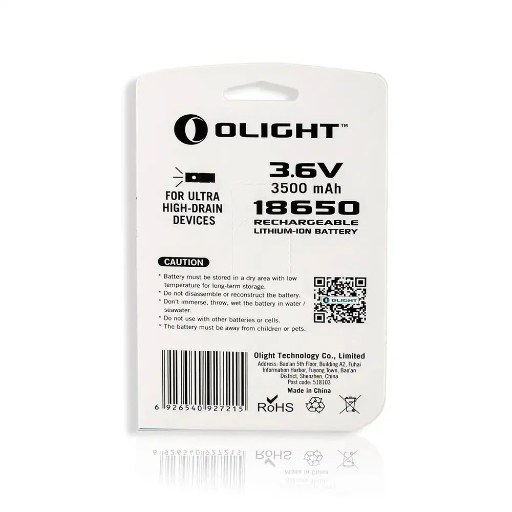 Olight 3500mAh 18650 protected Li-ion rechargeable battery ORB-186S35-Tactical Gear UK