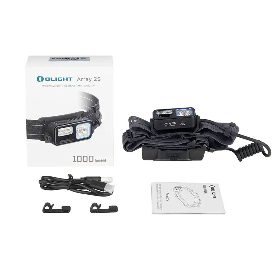 OLIGHT Array 2S USB Rechargeable LED Headlamp 1000 Lumens Black-Tactical Gear UK