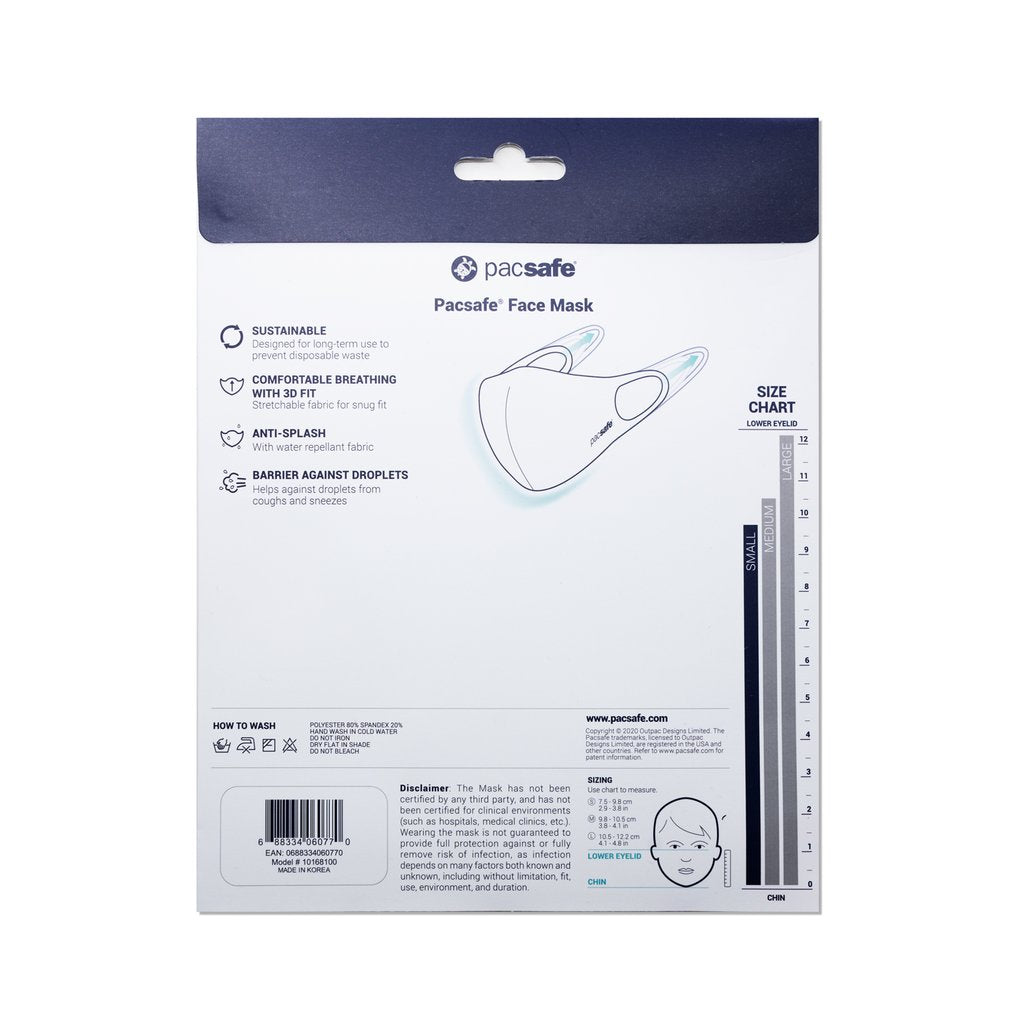 Pacsafe ViralOff Protective Face Mask with Polygiene-Tactical Gear UK