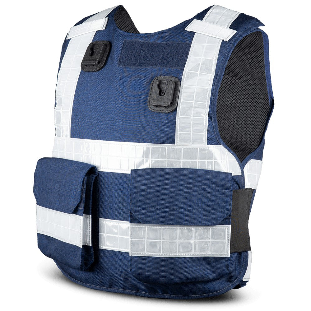 PPSS Overt Stab Resistant Vest (Cover+Panel) Navy Blue with Reflective Tape-Tactical Gear UK