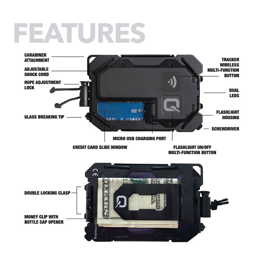 Quiqlite TAQTracker Wallet Aluminum-Tactical Gear UK