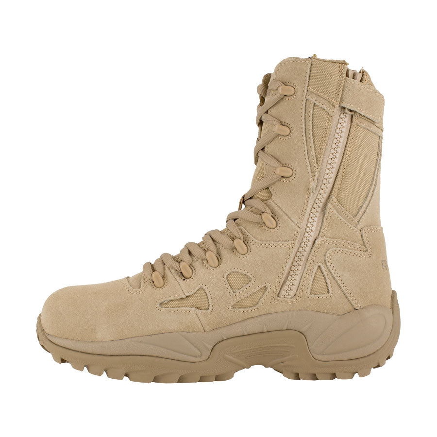 Reebok Tactical Rapid Response 8 Inch Stealth Boot Composite Toe with Side Zip - Desert Tan-Tactical Gear UK