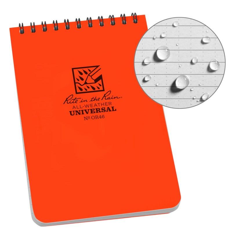 Rite in the Rain NoOR46 Top Spiral 4x6 Notebook Universal Orange-Tactical Gear UK