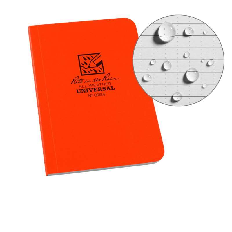Rite in the Rain NoOR54 Soft Cover Book Pocket Memo Blaze Orange-Tactical Gear UK
