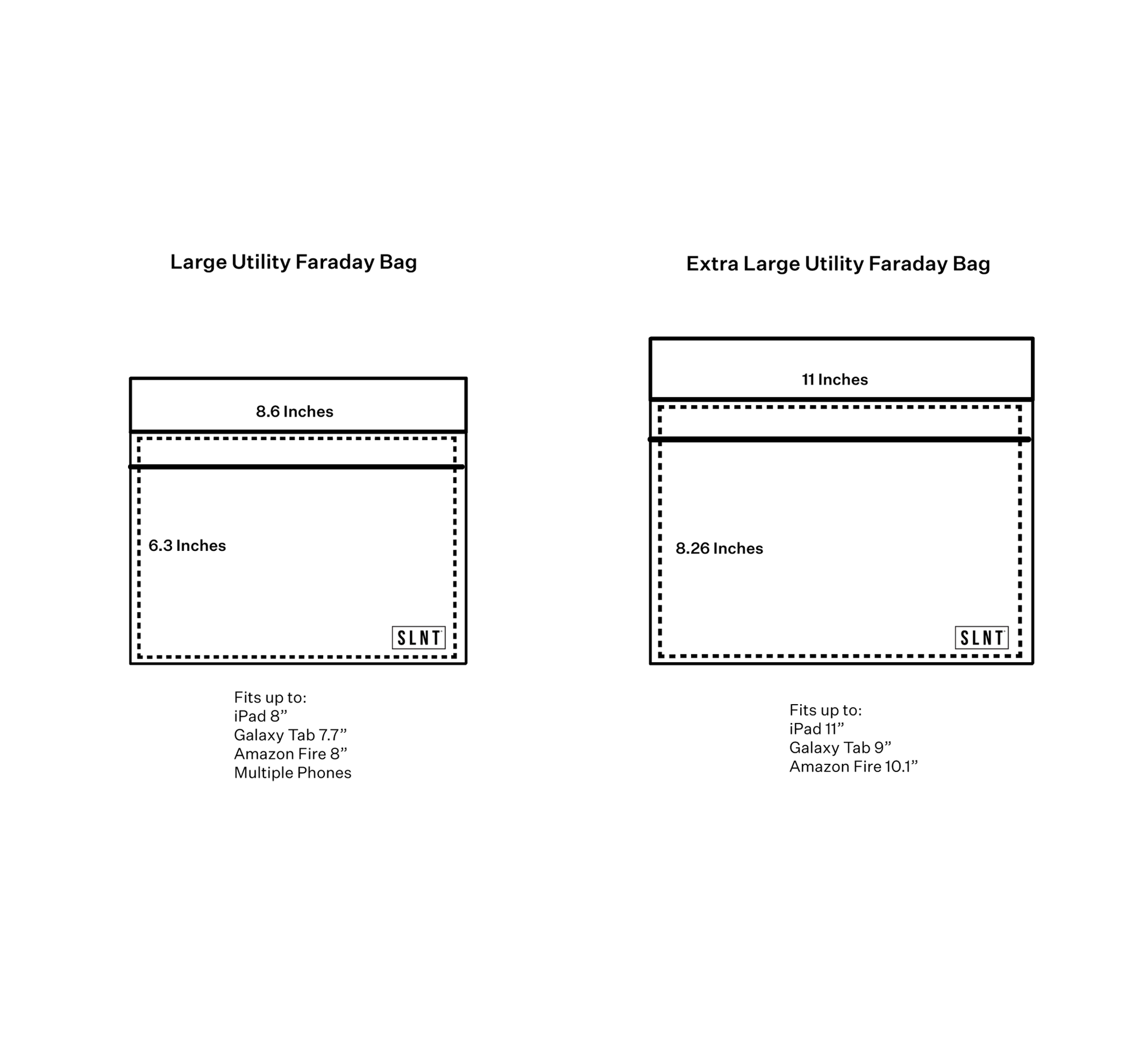 SLNT Utility Faraday Bags for Tablets and Multiple Devices Black-Tactical Gear UK