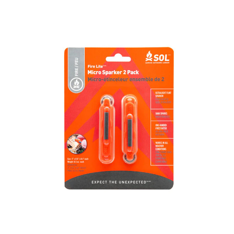 Survive Outdoors Longer SOL Fire Lite Micro Sparker (2 pk)-Tactical Gear UK