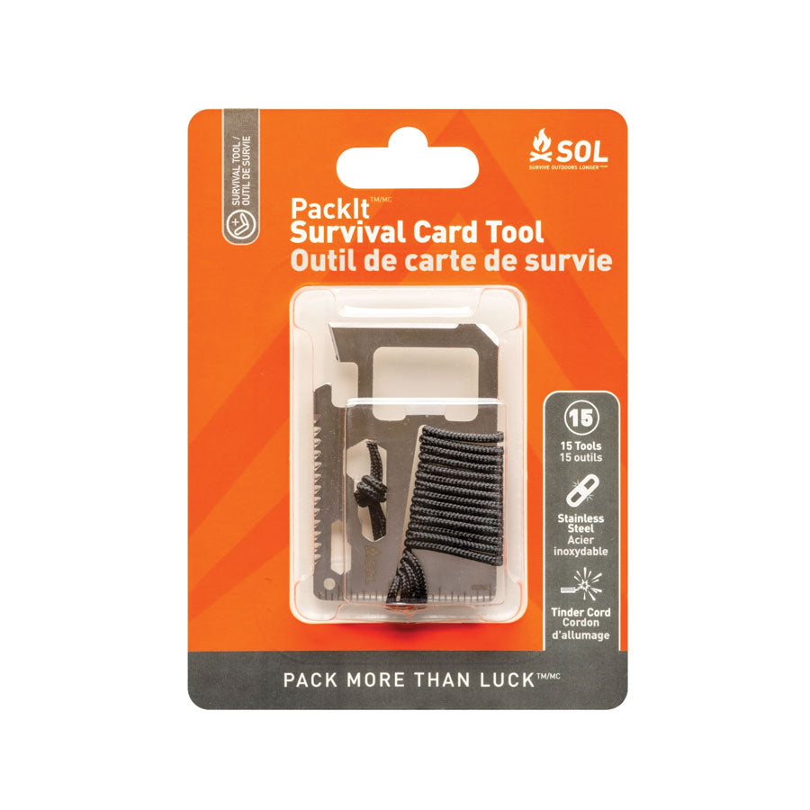Survive Outdoors Longer SOL PackIt Survival Card Tool-Tactical Gear UK