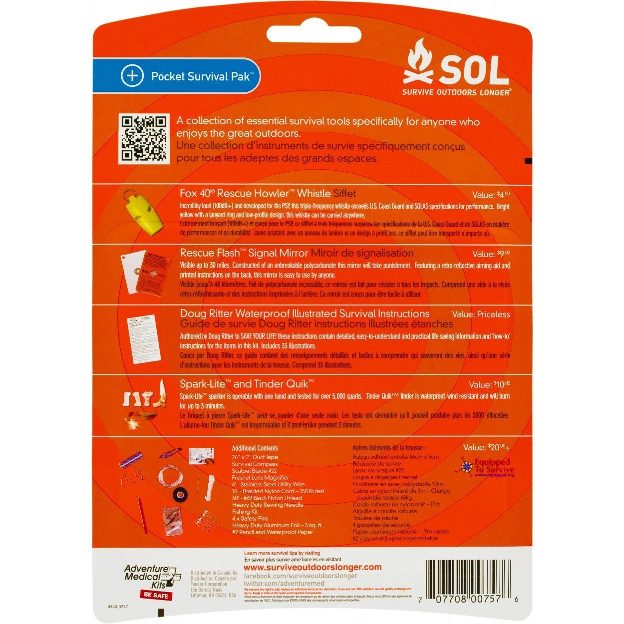 Survive Outdoors Longer SOL Pocket Survival Pak-Tactical Gear UK