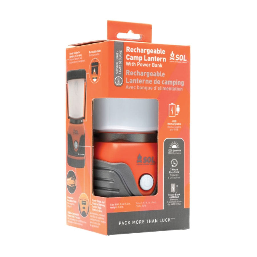 Survive Outdoors Longer SOL Rechargeable Camp Lantern with Power Bank-Tactical Gear UK
