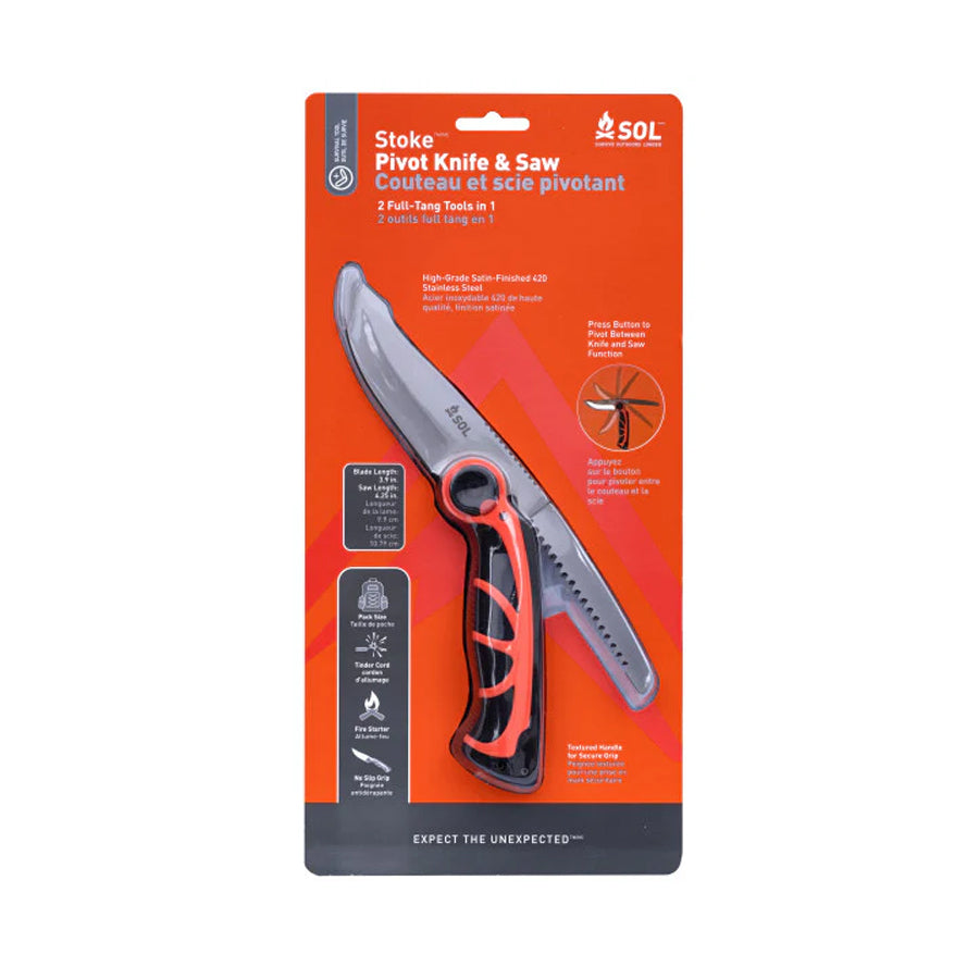 Survive Outdoors Longer SOL Stoke Pivot Knife & Saw-Tactical Gear UK