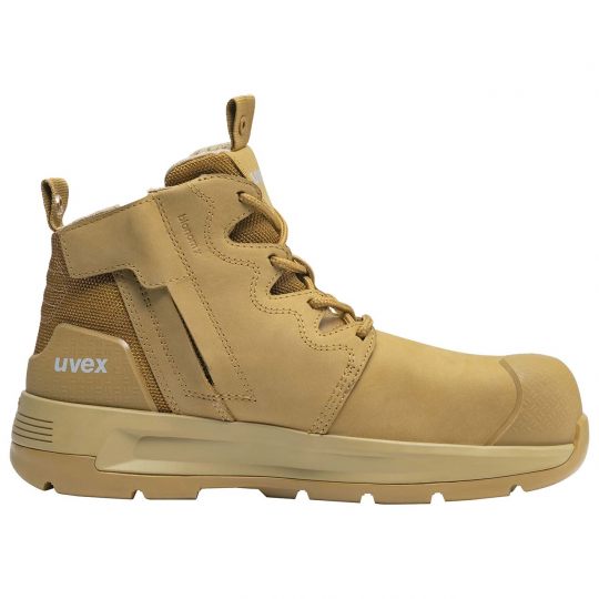 UVEX 2 X-Flow Side-Zip Work Boot Tan-Tactical Gear UK