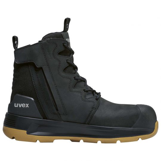 UVEX 3 X-Flow Side-Zip Work Boot Black/Tan-Tactical Gear UK