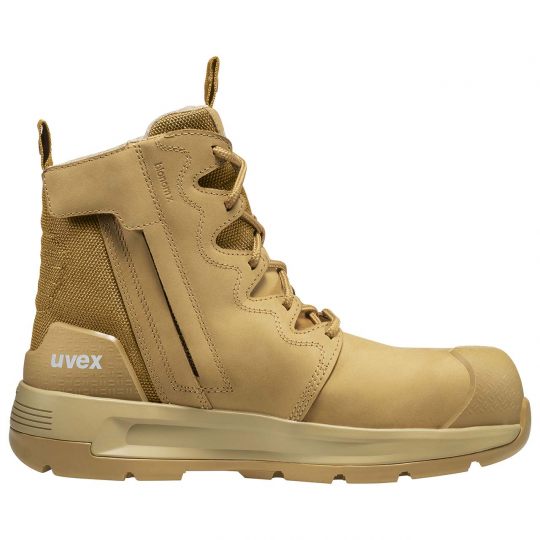 UVEX 3 X-Flow Side-Zip Work Boot Tan-Tactical Gear UK
