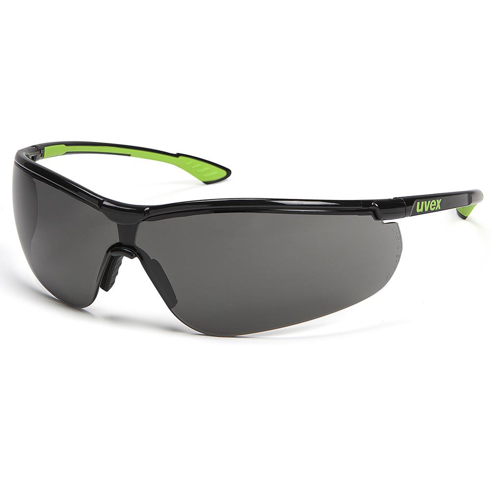 Uvex Sportstyle Safety Glasses 9193 Black and Green Frame with Grey Anti-Fog Lens-Tactical Gear UK