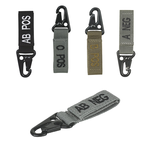Voodoo Tactical Embroidered Blood Type Tags with Velcro and Metal Clip-Tactical Gear UK