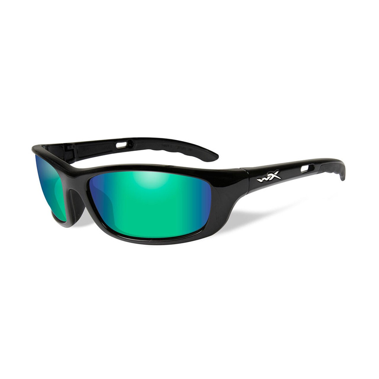 Wiley X P17GM Sunglasses Polarised Emerald Mirror Lens Gloss Black Frame-Tactical Gear UK