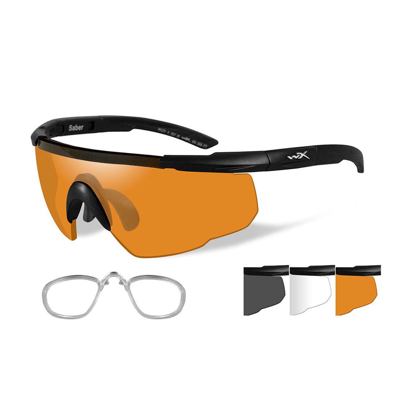 Wiley X Saber Advanced 3 Lens Kit Matte Black Frame + RX Insert-Tactical Gear UK