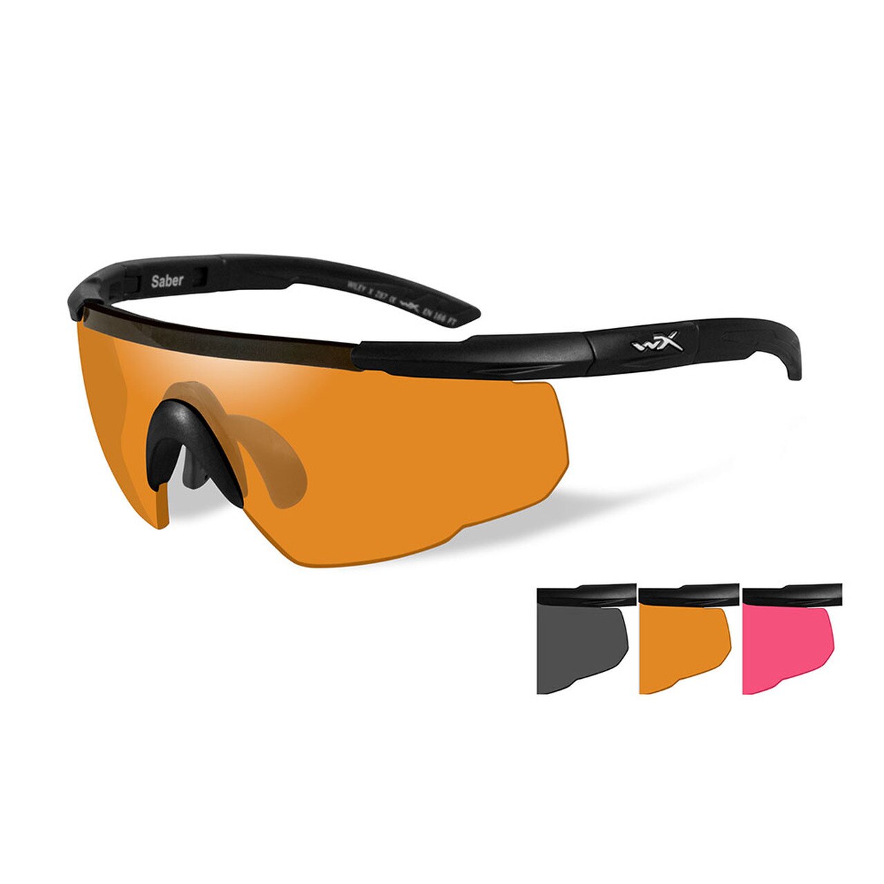 Wiley X Saber Advanced Eyeshield Vermillion Three Lens Matte Black Frame-Tactical Gear UK