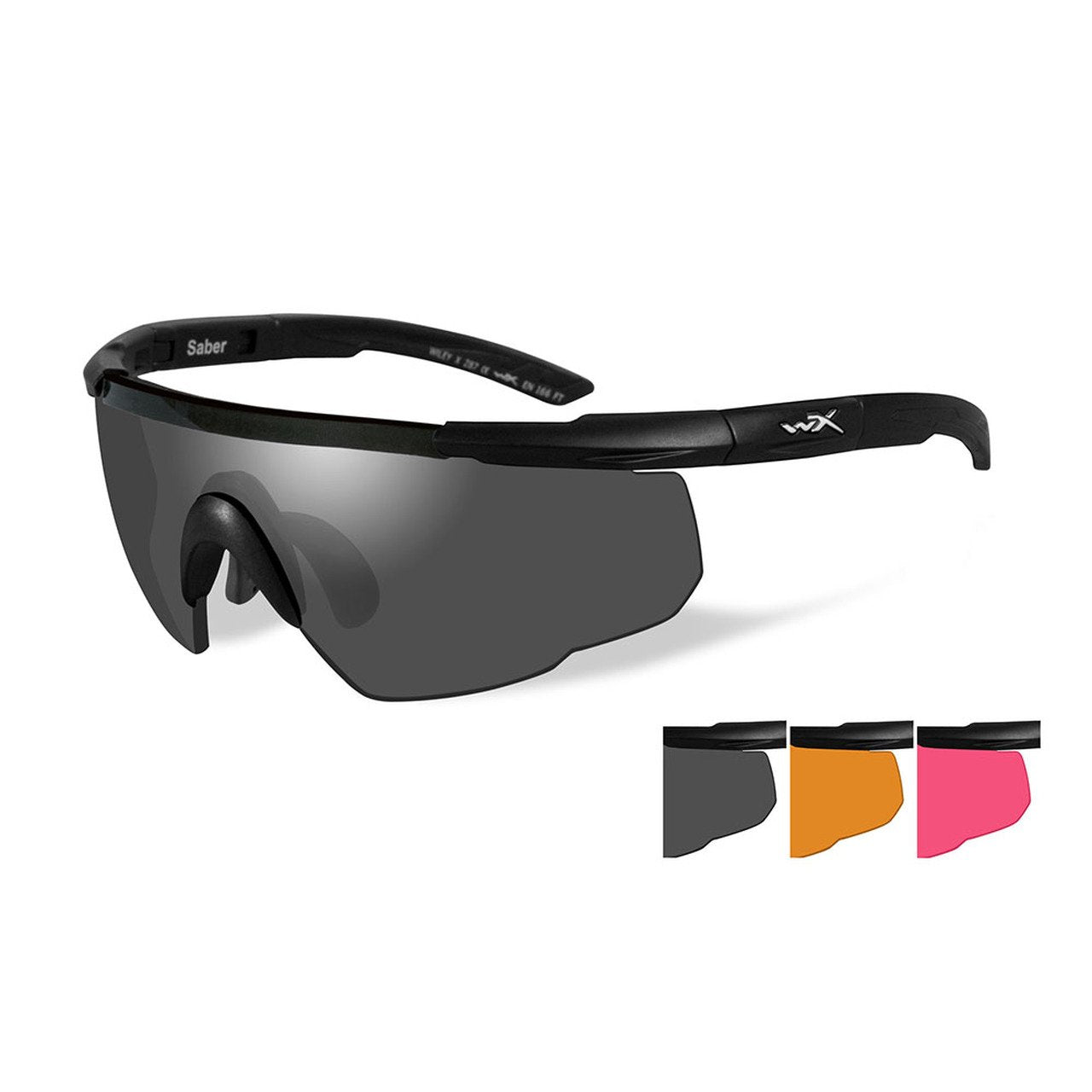 Wiley X Saber Advanced Eyeshield Vermillion Three Lens Matte Black Frame-Tactical Gear UK