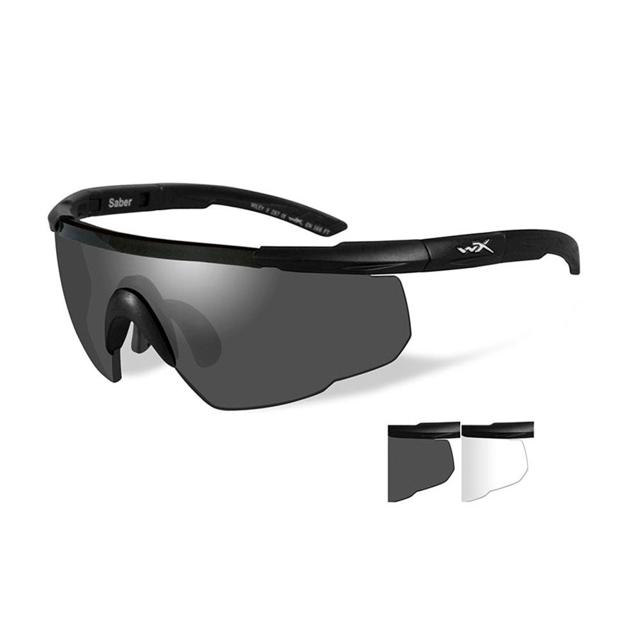 Wiley X Saber Advanced Grey and Clear Two Lens w/ Matte Black Frame-Tactical Gear UK