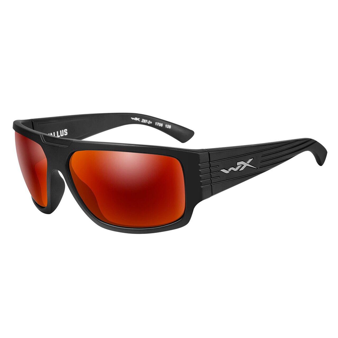 Wiley X Vallus Sunglasses Polarised Crimson Mirror Matte Black Frame-Tactical Gear UK