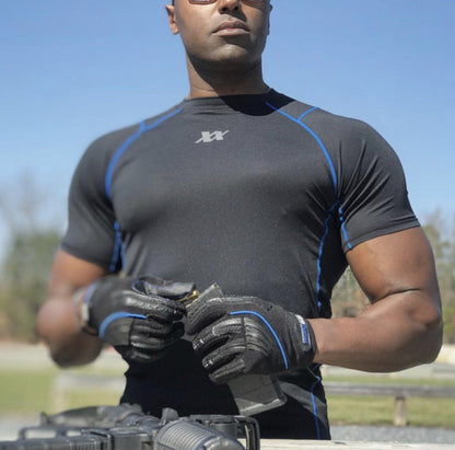 221B Tactical Maxx-Dri Silver Elite T-Shirt Black/Blue-Tactical Gear UK