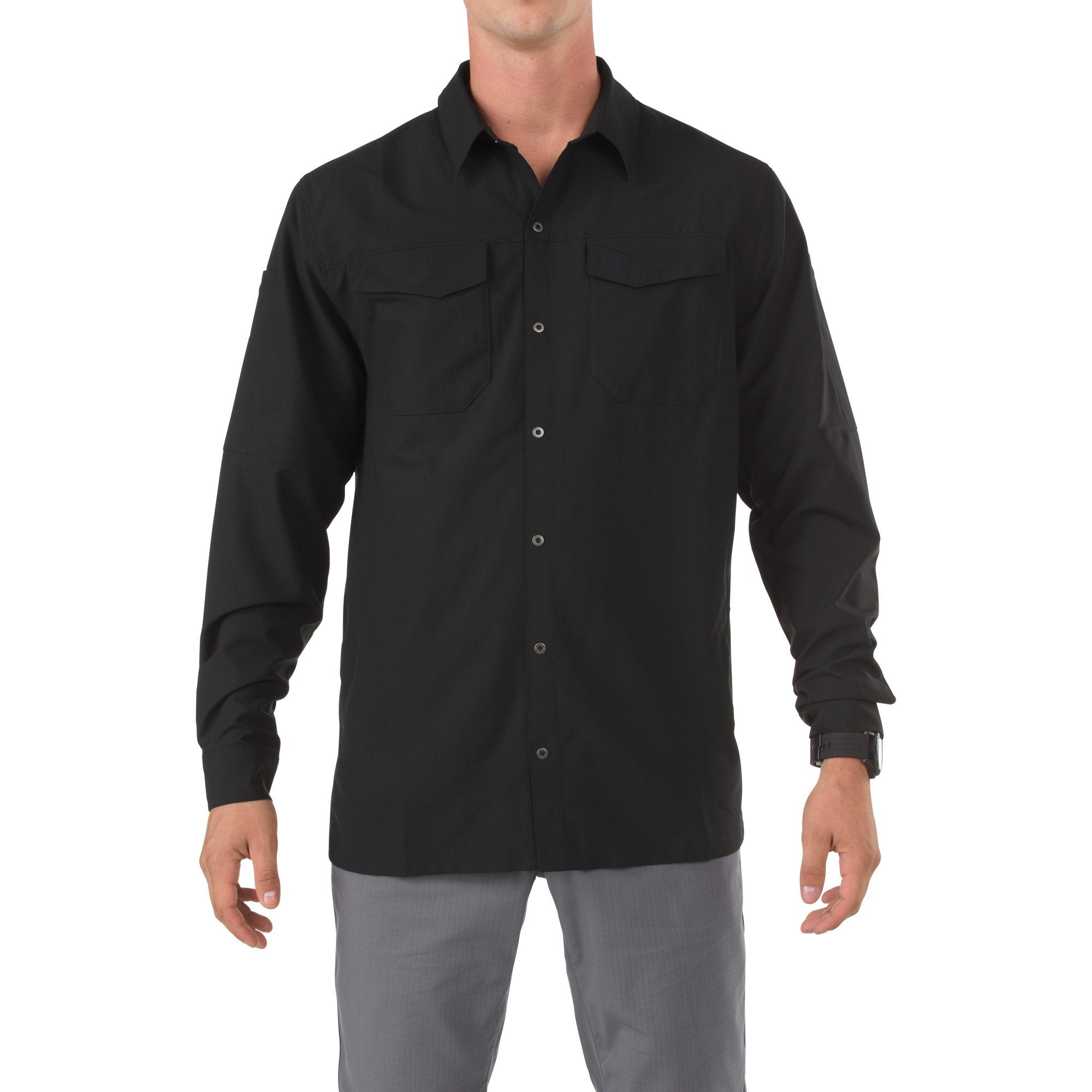 5.11 Freedom Flex Woven Long Sleeve Shirt Black-Tactical Gear UK