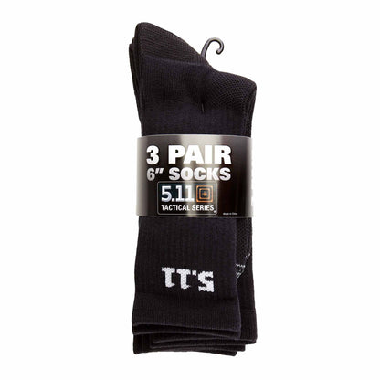 5.11 Tactical 6 Inch Socks Black Pack of 3-Tactical Gear UK