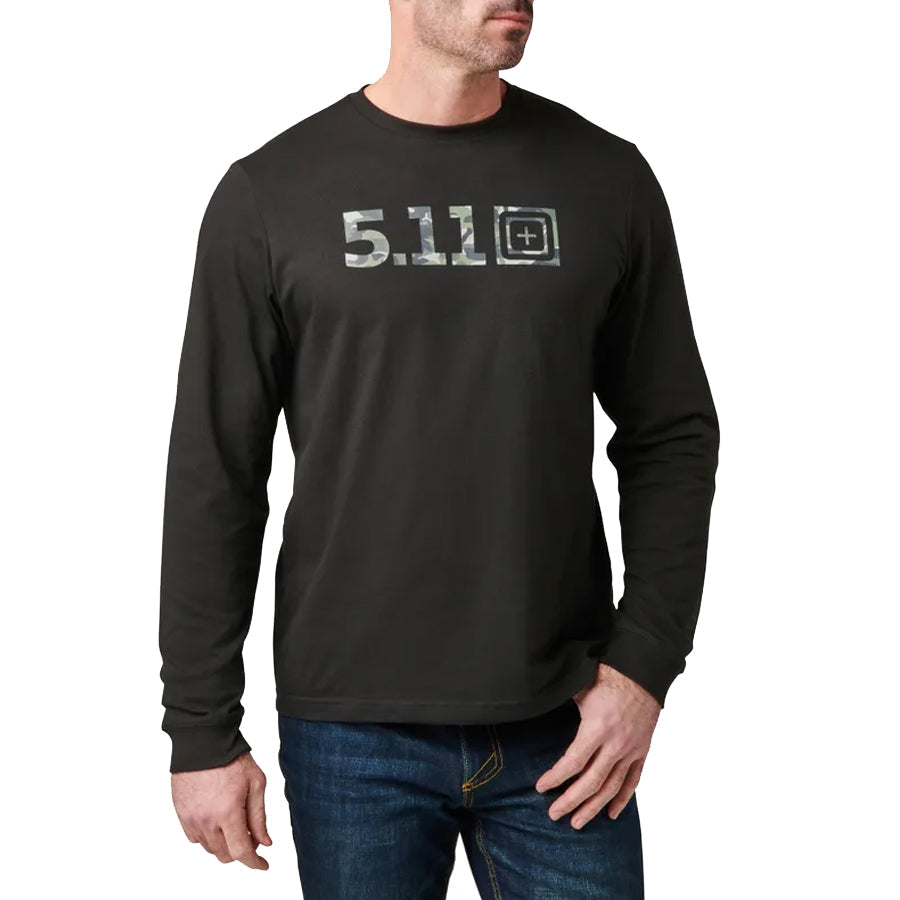 5.11 Tactical Camo Logo Fill Long Sleeve Tee-Tactical Gear UK