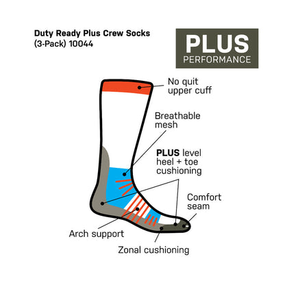 5.11 Tactical Duty Ready Plus Crew Socks Pack of 3-Tactical Gear UK