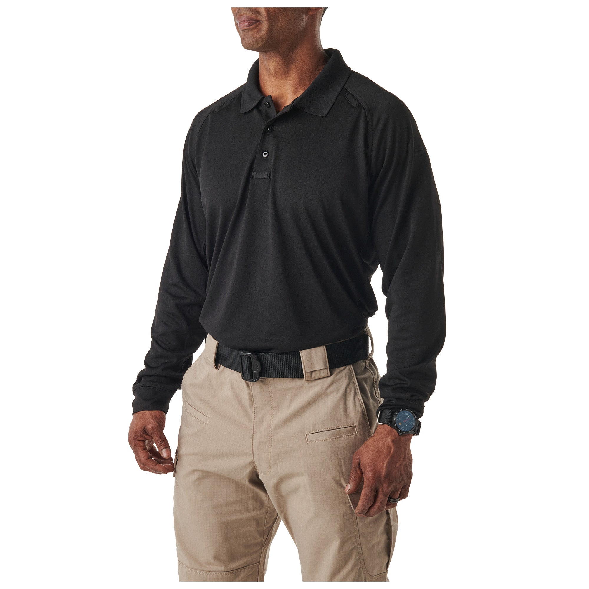5.11 Tactical Performance Long Sleeve Polo Black-Tactical Gear UK