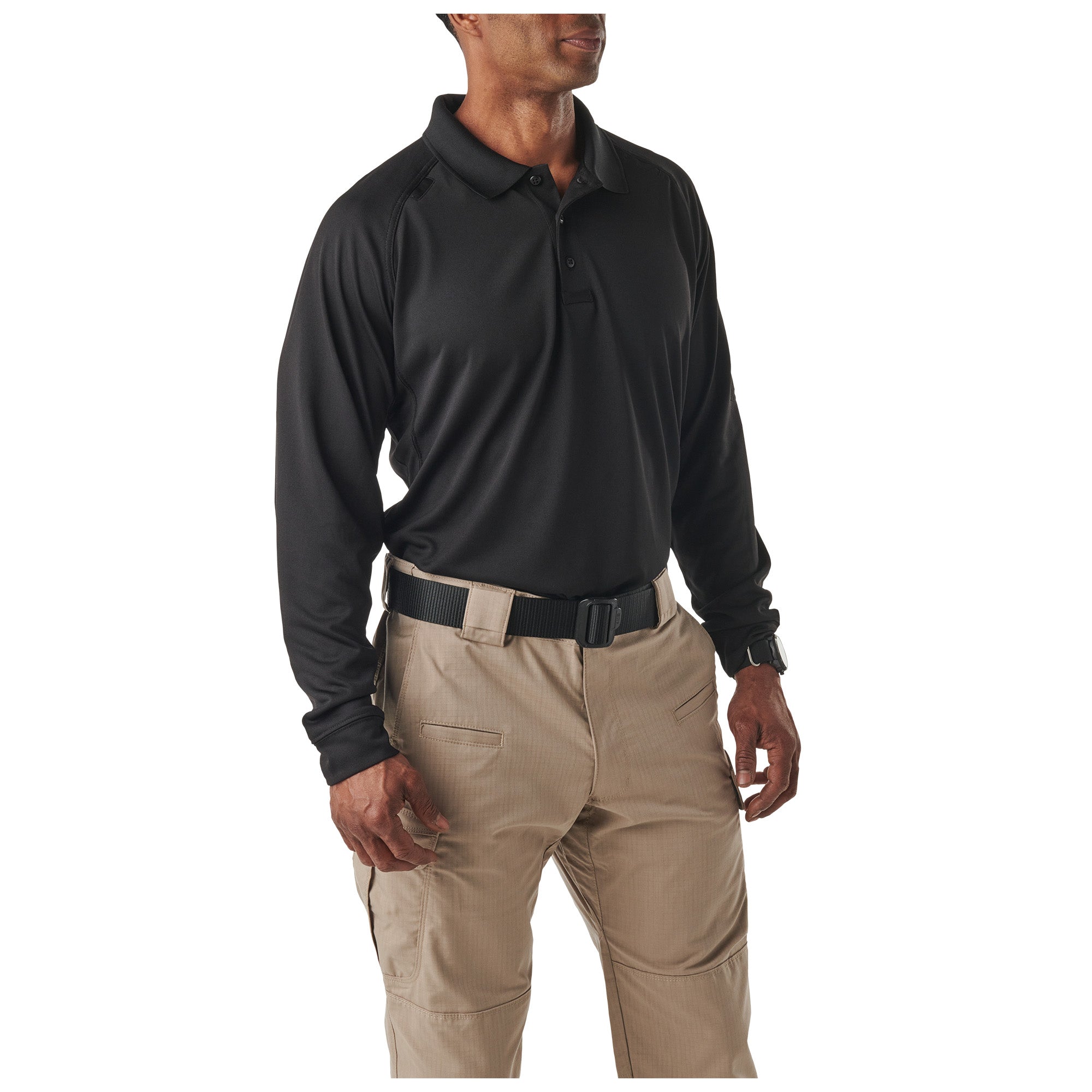 5.11 Tactical Performance Long Sleeve Polo Black-Tactical Gear UK