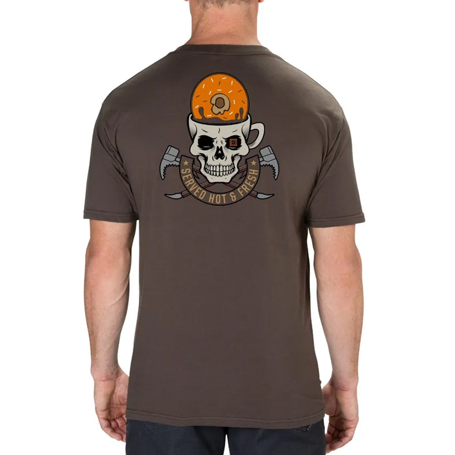 5.11 Tactical Served Fresh Tee Short Sleeve Shirt Brown Heather-Tactical Gear UK