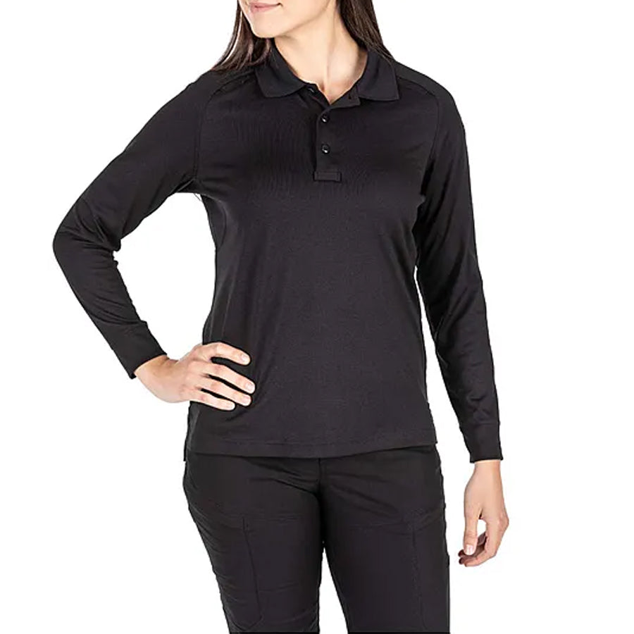 5.11 Tactical Women's Performance Long Sleeve Polo Black-Tactical Gear UK