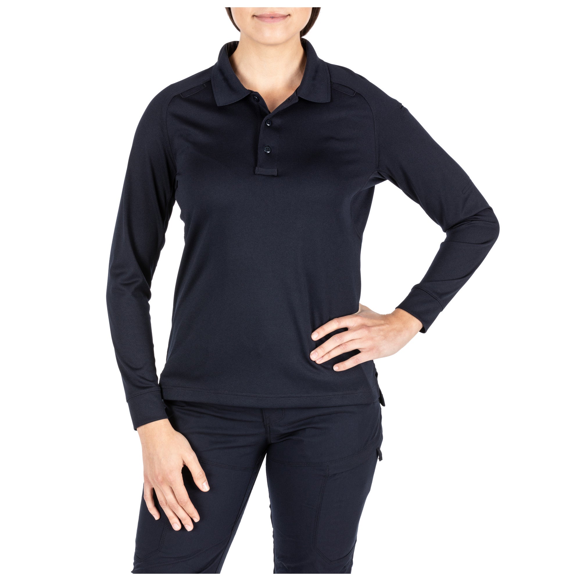 5.11 Tactical Women's Performance Long Sleeve Polo Dark Navy-Tactical Gear UK