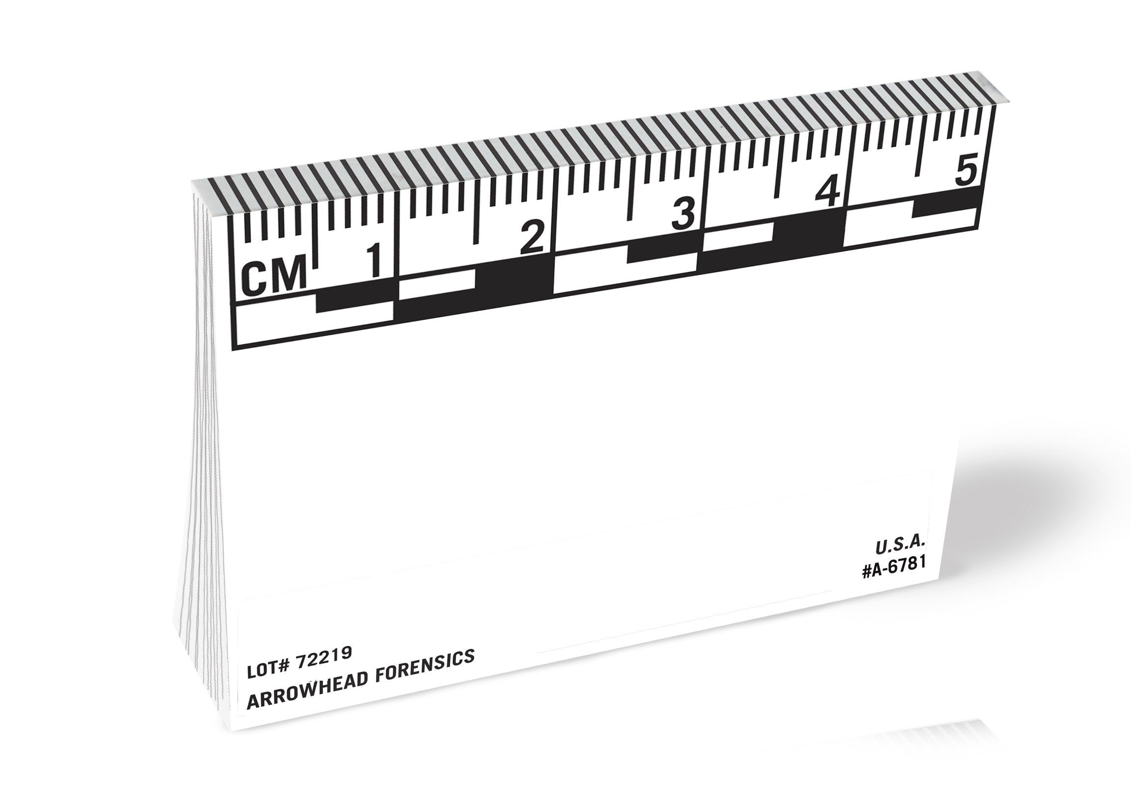 Arrowhead Forensics Adhesive Certified Scale Note Pad - White - 5cm/mm - 50/pad A-6781-Tactical Gear UK