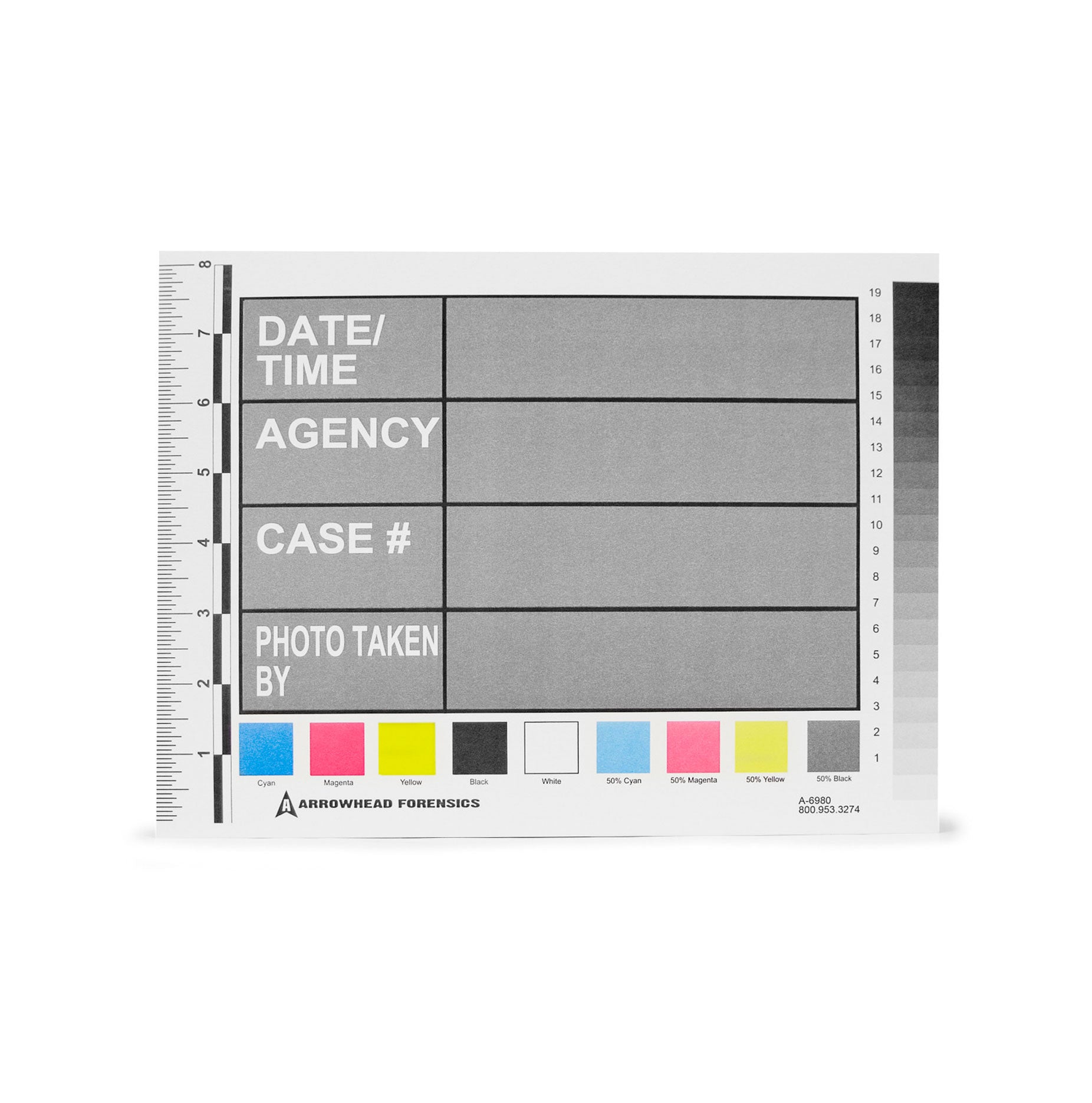 Arrowhead Forensics Photo Series Identifier Cards - 8.5” x 11” - 25/pad-Tactical Gear UK